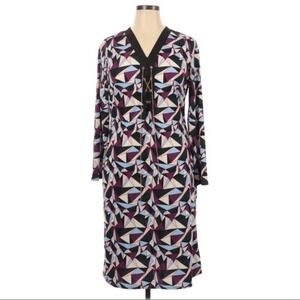 ASHLEY STEWART Geometric Chain Lace Up Dress Size 14/16